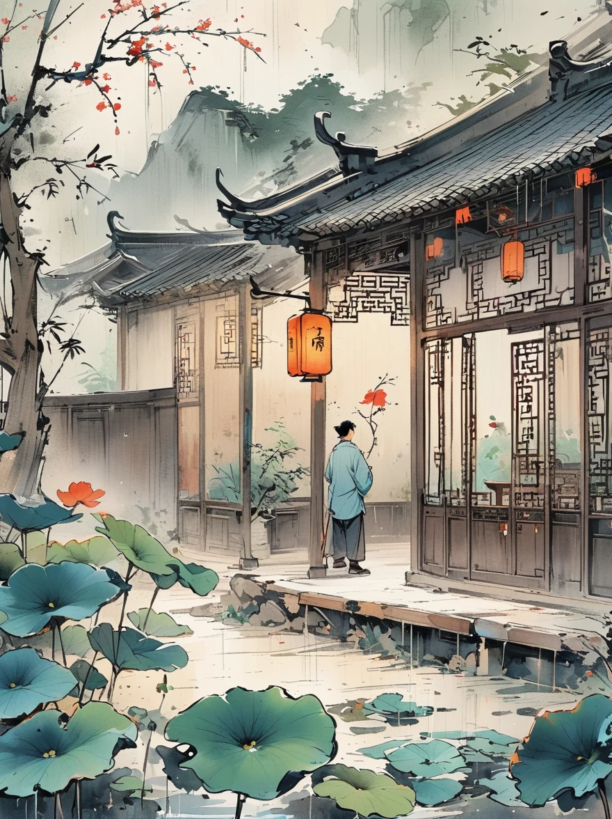 Front view,Volumetric Light,,Shoot at medium and close range,Medium shot(Multiple sclerosis),High Detail,high resolution,coffee table,Chinese,Indoor learning,Screen,Focus on effects and atmosphere,Practical,Chinese ink painting style,