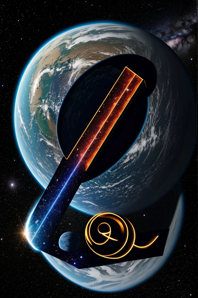 The letters G, I, F on outer space