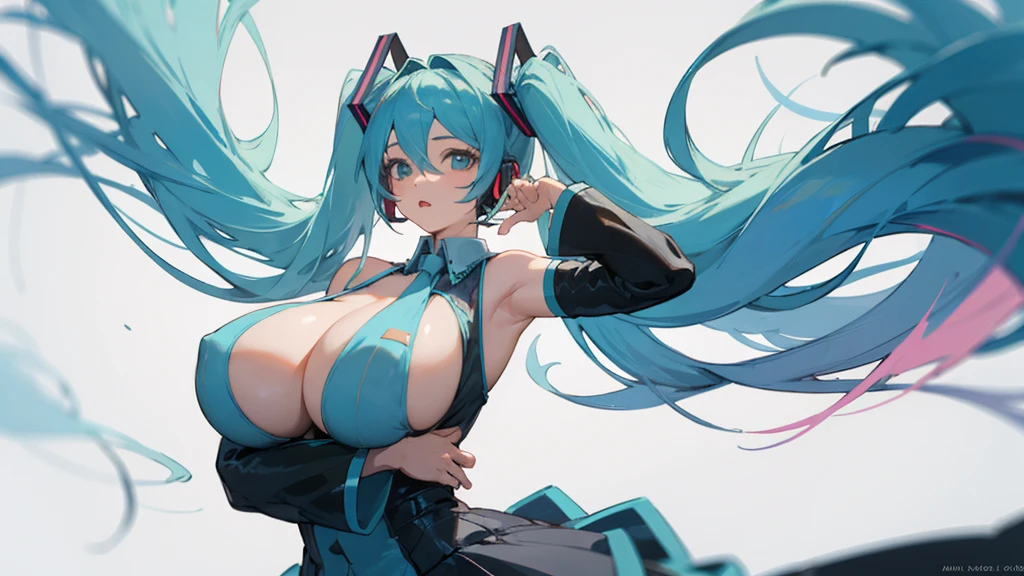 masterpiece, Highest quality,One girl, Hatsune Miku, Huge breasts, Huge breasts, Huge breasts, Huge breasts, Huge breasts, Huge breasts, Huge breasts