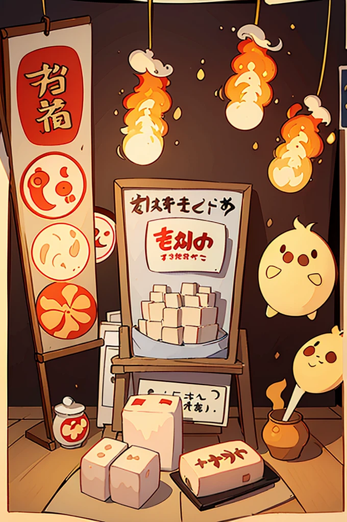 Super high quality, photorealistic, extremely detailed CG, 8k picture wallpaper, Japanese food, Japan, tofu cuisine, tofu, no person, tofu store poster, tofu store advertising poster, delicious looking tofu,