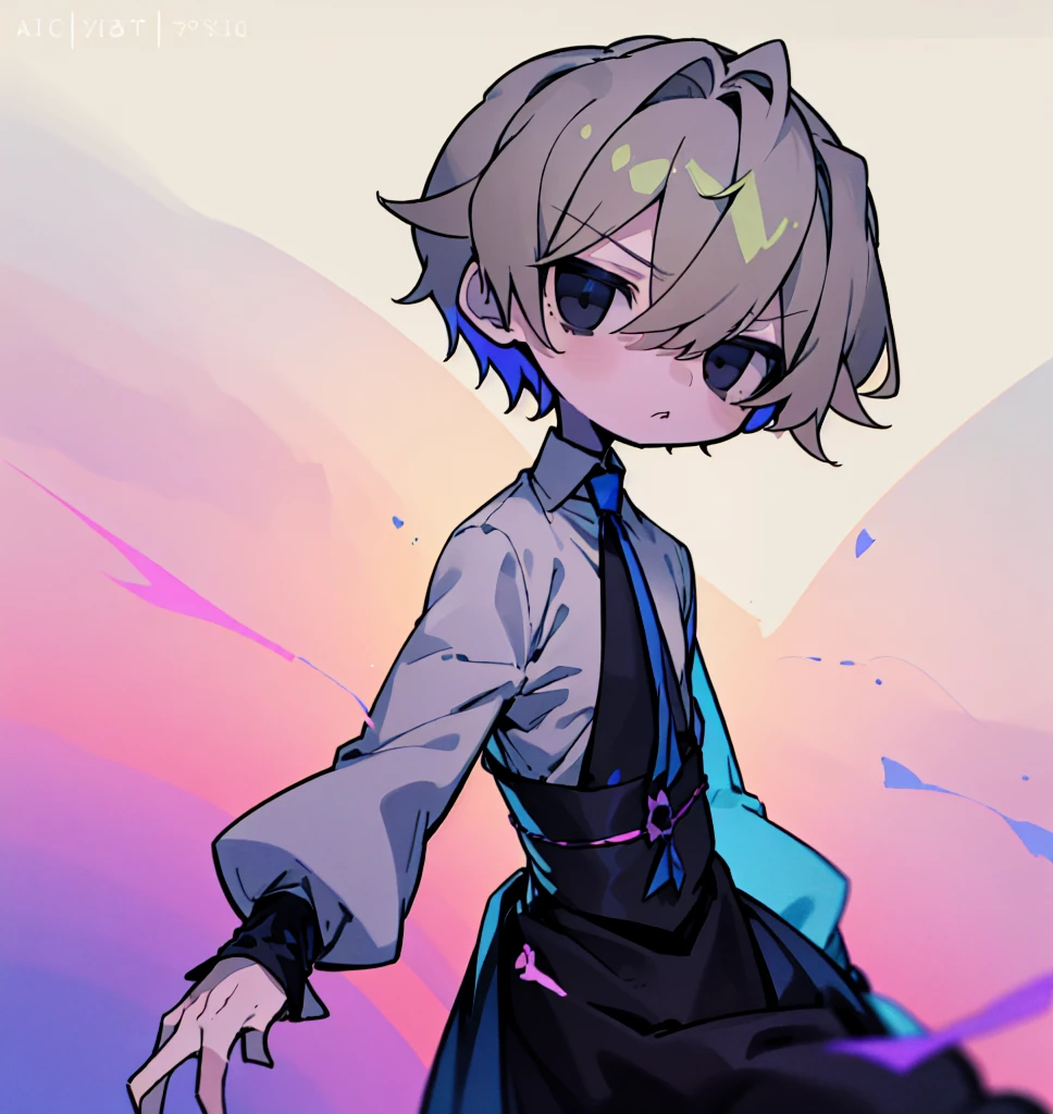 tegaki chibi 2boys pastel colors gradient flat chest yaoi gay boys love gothic rose blonde silver hair gray eyes black eyes aesthetic angry