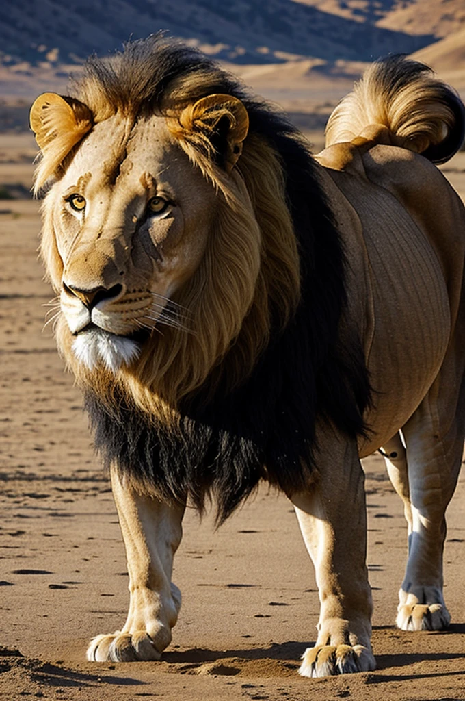 un homme chevauchant un lion