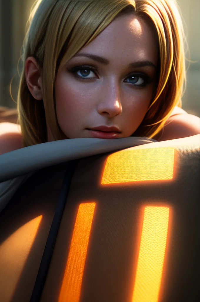 (best quality,4k,8k,highres,masterpiece:1.2),ultra-detailed,(realistic,photorealistic,photo-realistic:1.37),beautiful blonde woman with big butt, extremely detailed face, gorgeous facial features, piercing blue eyes, full luscious lips, long eyelashes, sensual nude pose, flawless skin, intricate details, elegant lighting, cinematic composition, vibrant colors, oil painting style, chiaroscuro lighting