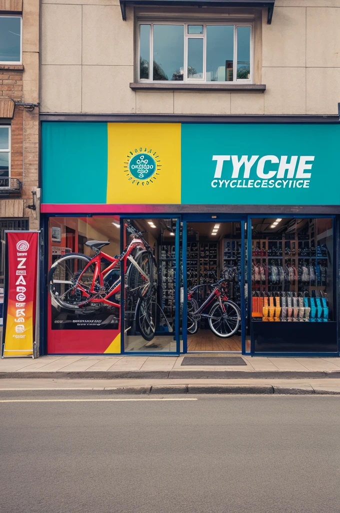 Eye catching attractive colour combination for cycle shop banner