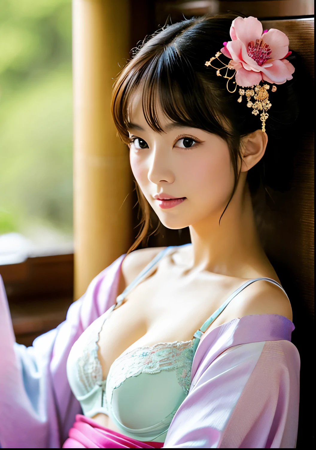 Kimono beauty、bra、Japanese、small hair ornaments
