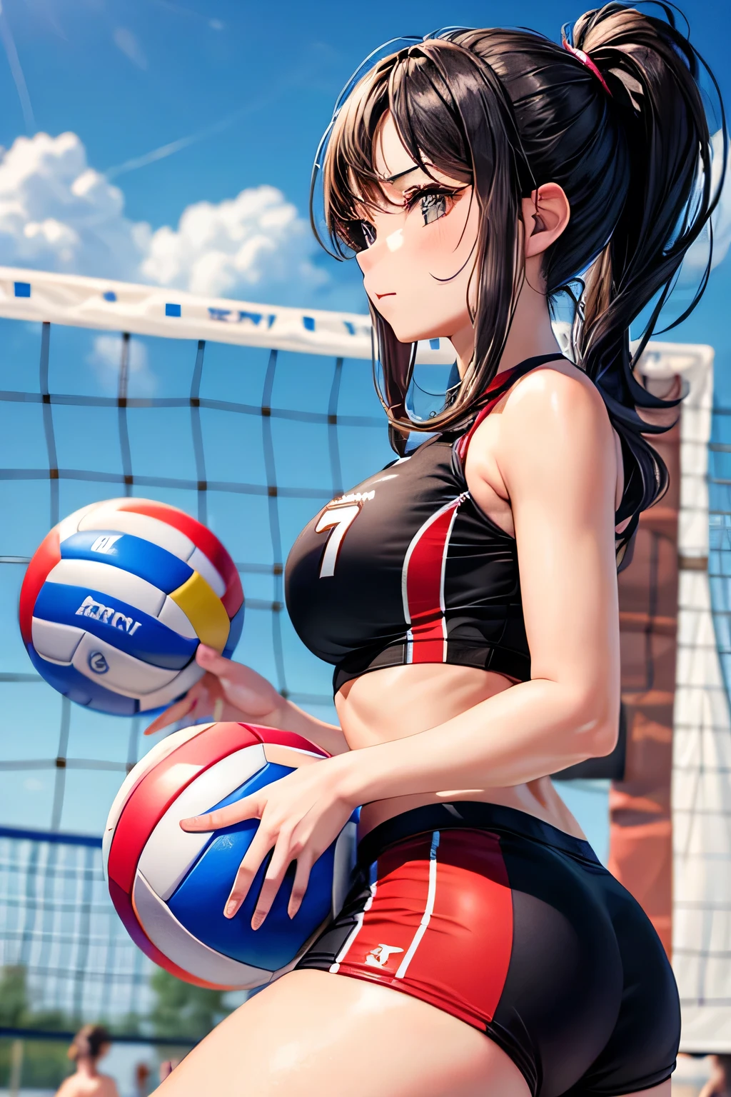 hot girl play volleyball