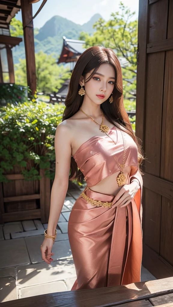 Beautiful girl with three meter ผมยาว, Her hair was as long as her buttocks.., black hair, long straight hair, Two meter long hair, Beauty that comes from ผมยาว, Soft and fluffy hair, My hair is very thick.., Lips are very red..., like full body, big breasts, big tits), beautiful body, Bright skin, White skin aura, pinkish white, (sexy, wet body, Wet hair), (Dynamic posts, Incredible view), (blessing, no clothes, Look at that pussy...., see nipples), Take off your clothes., dynamic gesture), elegant, personal, ((The ultimate beauty of Japan))、mature、beautiful facial features、(Big eyes:1.3), detailed lips, Beautiful eyes without details, Double eyelids, Long eyelashes、(big breastsโต, big breast, A gigantic rift, big breastsที่ใครต้องมองดู), (curve), Chapped lips, Beautiful orthodontics, red blush, A mesmerizing gaze、seductive smile, short brown bob, Masterpiece,( Long legs,Long legs),best quality,hyper detail,Enlightenment,Fine, detailed eyes and a detailed face.) allure:brown hair,(My hair is more than two meters long., Long hair that catches the eye, Beauty that comes from long hair), natural makeup,Random color clothes, round chest,Shaped breasts, looking at the audience,single,A MILF with a perfect body, Excellent lighting composition, Excellent light and shadow quality, little jewelry, Frayed clothes, The dress is not finished yet., not properly dressed, dynamic post, amazing gesture, professional, Skirt falls off, Few pieces of clothing, Body Reveal, big breastsพิเศษ, Dressing according to Thai tradition, Showing a smooth, white belly, , big breasts, Stand tall, thai architecture, Thai ancient house, attractive gesture,