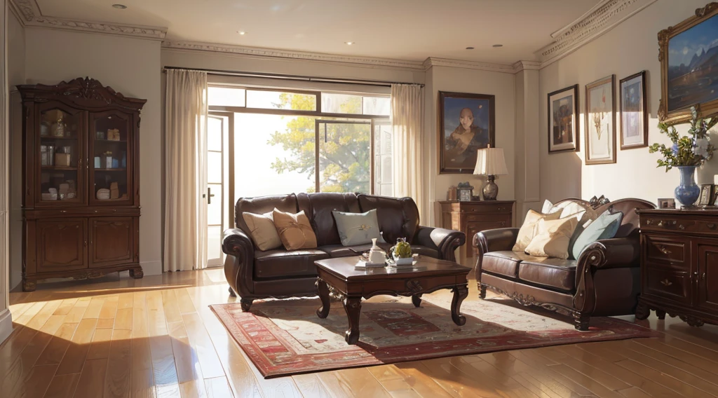 (best quality, 4K, 8K, high resolution, masterpiece: 1.2), Very detailed, (nobody: 1.5), indoor, living room, cozy indoor,