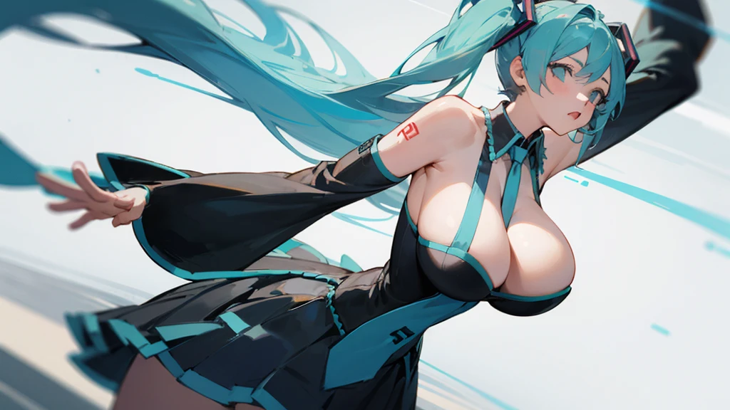 masterpiece, Highest quality,One girl, Hatsune Miku, Huge breasts, Huge breasts, Huge breasts, Huge breasts, Huge breasts, Huge breasts, Huge breasts