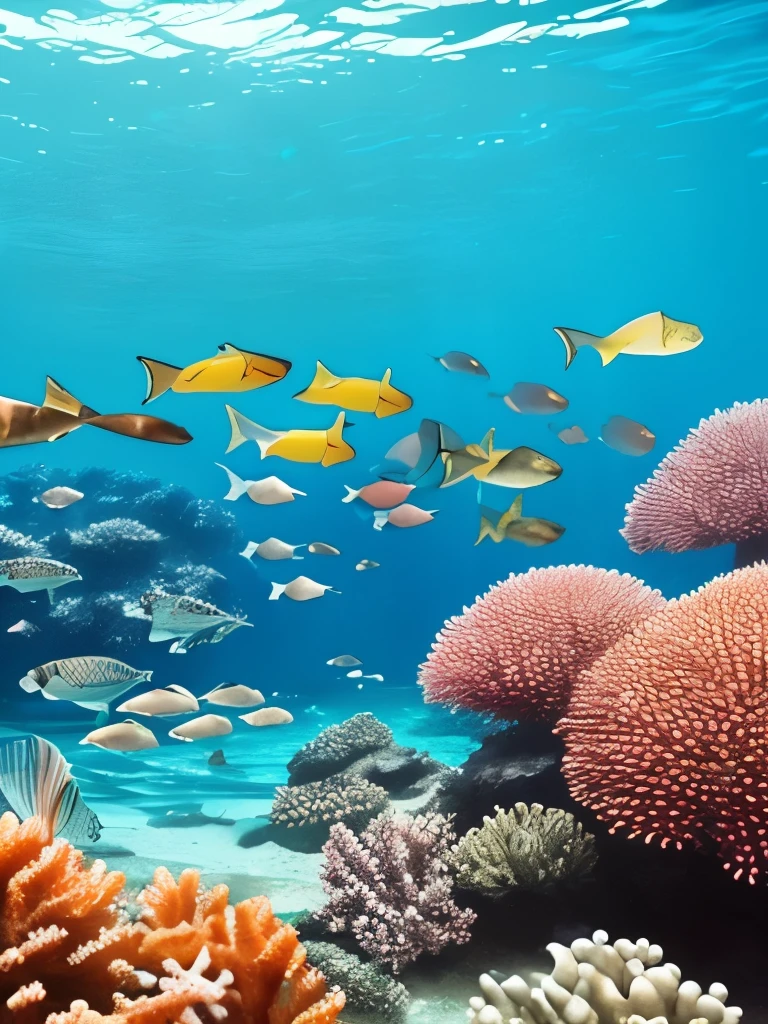 there are many fish swimming in the clear water of the ocean, a screenshot by Emanuel Schongut, flickr, conceptual art, coral sea bottom, crystal clear water, delicate coral sea bottom, crystal clear sea, deep clear pools of water, crystal clear blue water, sea bottom, transparent water, crystal clear neon water, reefs, clear blue water, red sea
