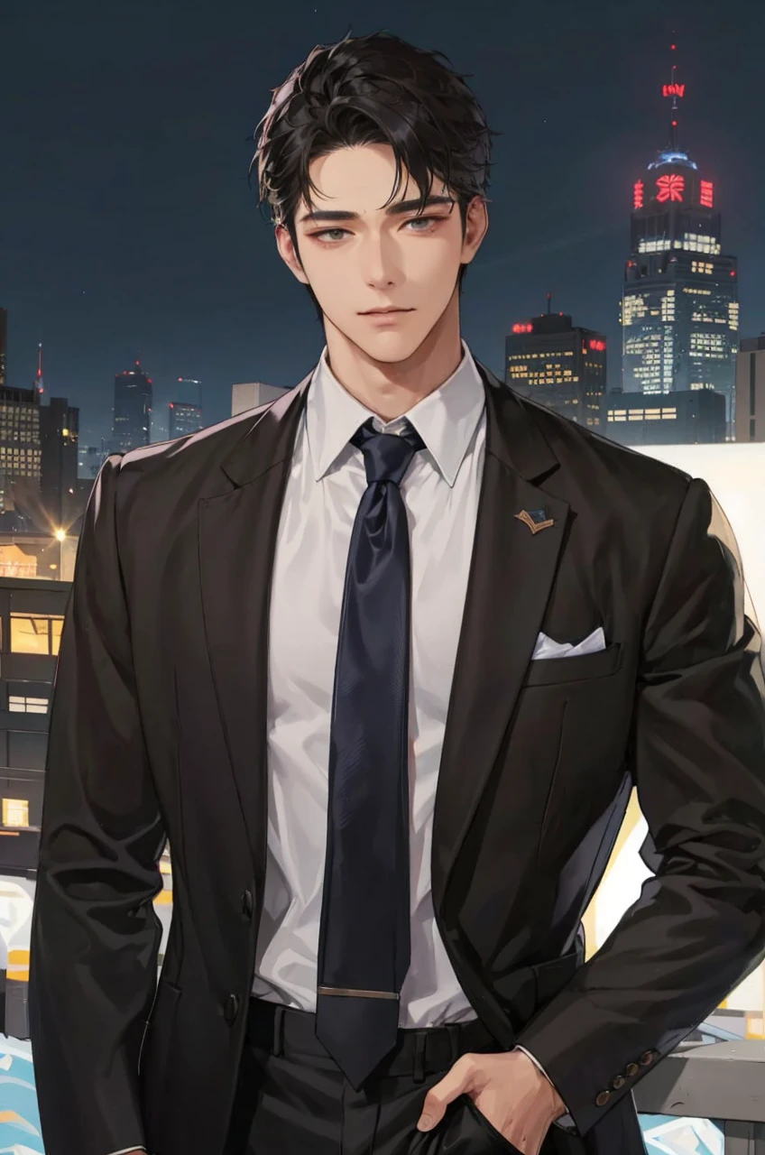 Work in progress, head shot, Simple coloring, Soft shading, soft coloring, pastel, pastel color, pastel coloring, (Handsome Korean Man), (Korean Male), zora々Shishi Face, Clean-shaven face, Handsome man, at the cafe, cafe scenery, Lean, muscular, broad shoulders, smirking, dishevled hair, Short hair, jet-black hair, Gray eyes glow, (Black hoodie, black trousers), 1man