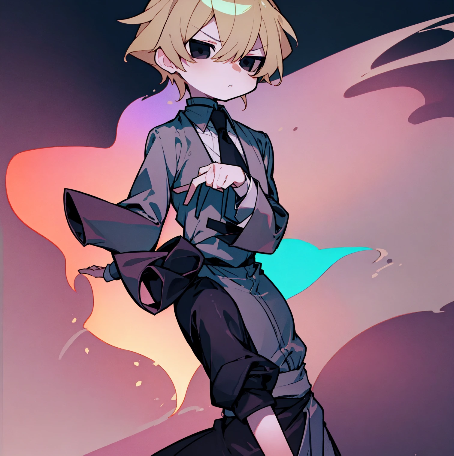 tegaki chibi 2boys pastel colors gradient flat chest yaoi gay boys love gothic rose blonde silver hair gray eyes black eyes aesthetic angry