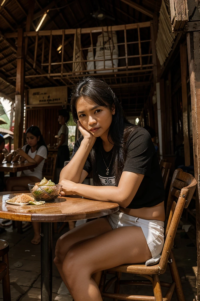 Makan di warung di kampung di jawa
