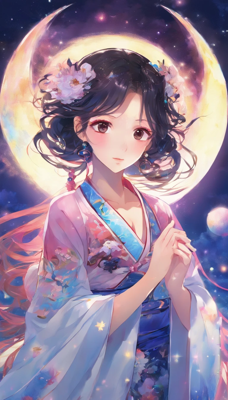 (Princess Kaguya)、Kaguyahime、(((暗い濃いPンク色のロングヘアー1,5)))、(((Center Parting)))、Medium breast、((Long-sleeved kimono))、((((Background: Watching over the Earth from the Moon))))、((Tsukihime))、masterpiece:1.2), Highest quality, High resolution, ユニティ8kwallpaper, (figure:0.8), (Detailed and beautiful eyes:1.6), Highly detailed face, Perfect lighting, Extremely detailed CG, (Perfect hands, Perfect Anatomy), P, Anime Girls, best anime 4k, wallpaper, Detailed digital anime art, Detailed anime artワーク, アニメアートwallpaper 4k, アニメアートwallpaper 4k, Detailed anime art, アニメwallpaper 4k, アニメwallpaper 4k, アニメアートwallpaper 8K, 4k アニメwallpaper, 8k high quality detailed art、