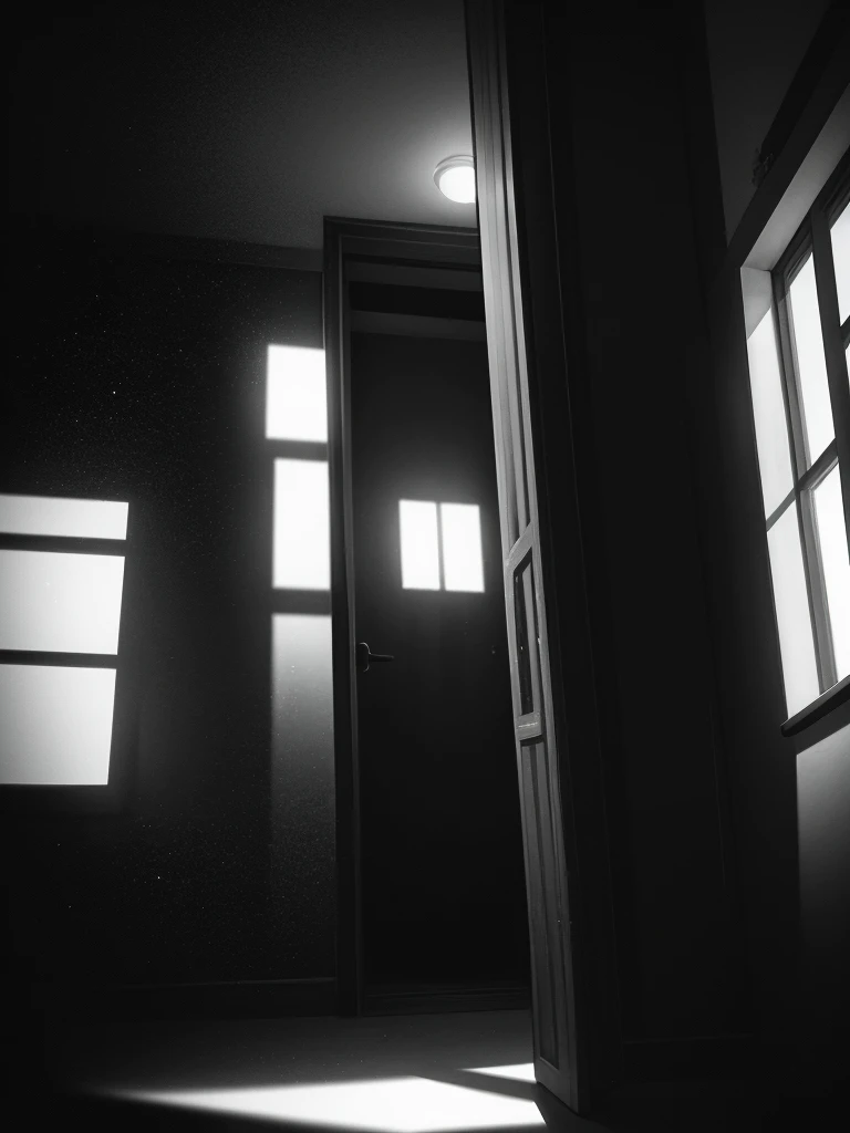 Hallucination, daydream , nightmare , Insane Dream , bokeh , Jeux interdits , old monochrome negative film , High contrast, can only see shadows