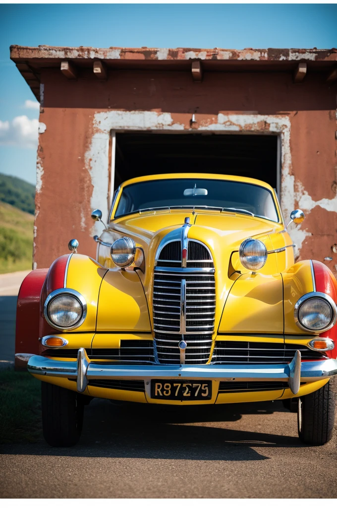 Retro car Powerful composition Retro style