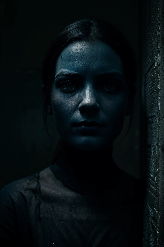 Aesthetic grave image, tense horror atmosphere, blue and black dominant background, best image quality, realistic and detailed