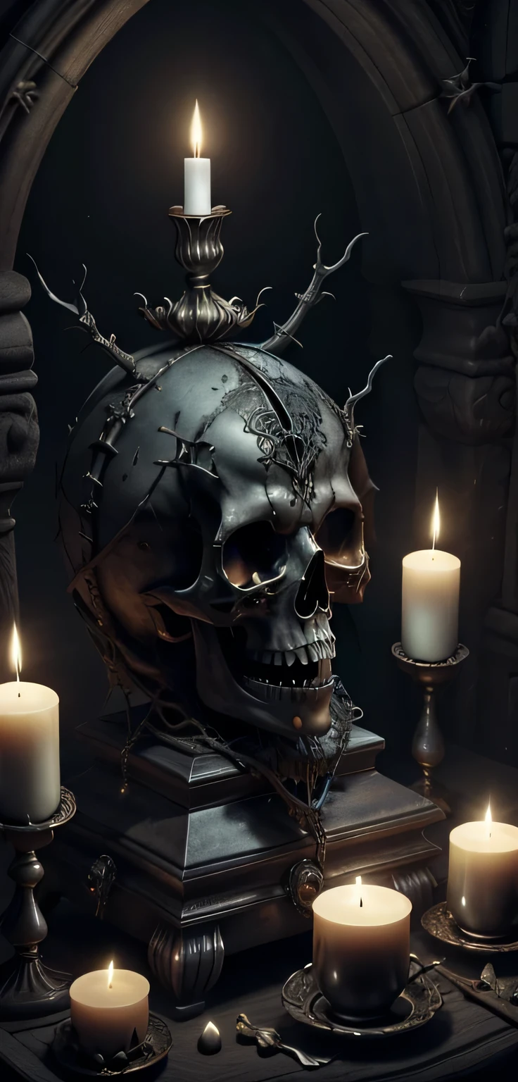 h4l0w3n5l0w5tyl3M3rg34ll, Vampire's Crypt, Whispering, Coffin Props, Skulls, Candelabras, Skull Art