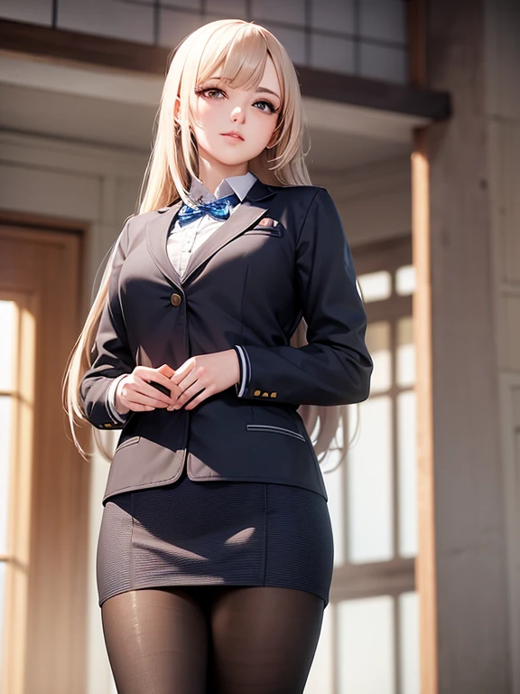 female senior high-school student,ultra realistic 8K,full body,shoot from below