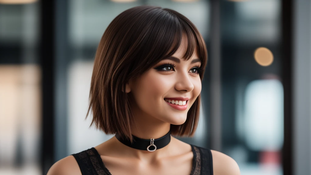 masterpiece,best qualtiy,hdr, hyper HD, 8K,Bokeh,Ultra-fine painting,Sharp focus,Physically-based rendering,Extreme detail description,half-body photo, 2 women, 18 years old, (long Shag_cut hair), (:1.3), (smile:0.95), choker, (black eyeshadow:1.1), (red lips:0.90), looking at viewer, (EOS R8, 50 millimeters, F1.2, 8K, RAW photo:1.2)