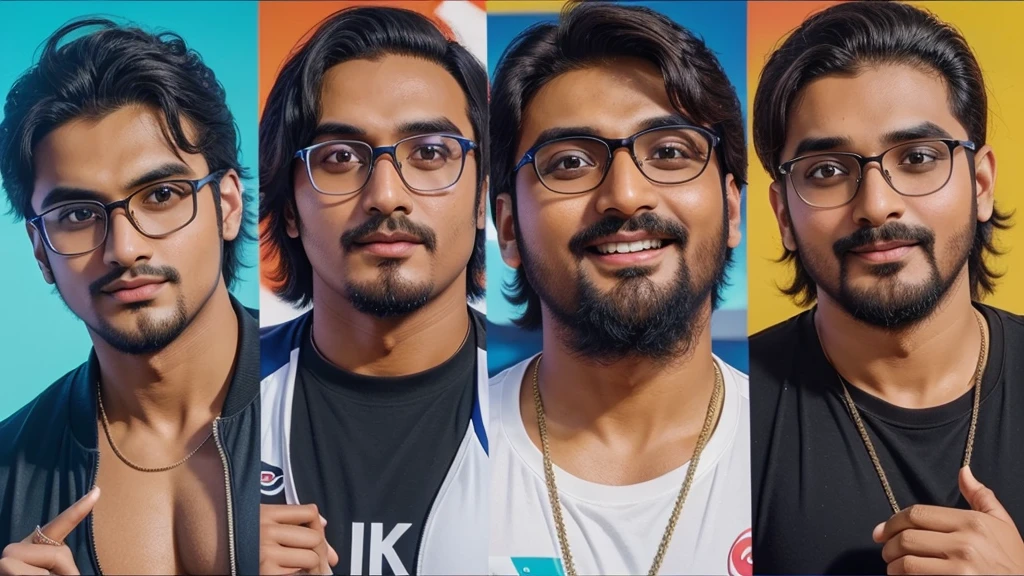 Create twitter banner with picture of ksi ishowspeed kai cenet logan paul CarryMinati bhuvan bam Ashish chanchalani Tanmay bhat mortal technical guruji