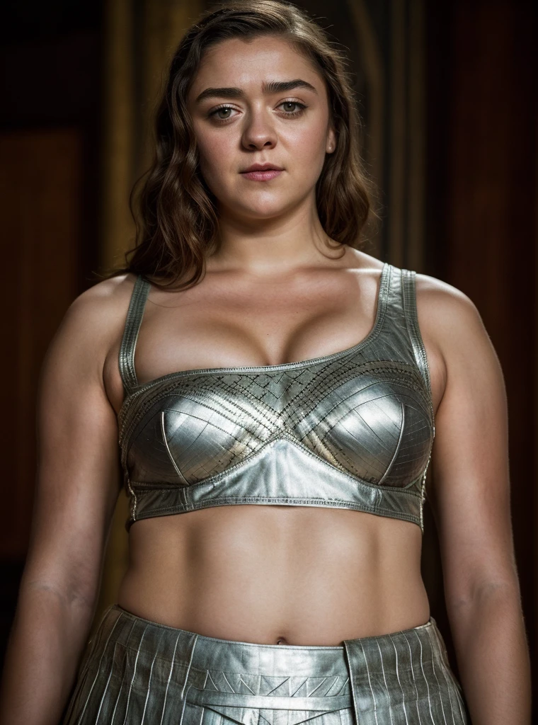 Foto RAW, Arya Stark, Stunning Beauty, Ravishing, Enchantress, Extremely gorgeous lady, Arya Stark PLAYED BY MAISIE WILLIAMS, Queen Arya Stark, she a mature woman now, milf, sexy mediaeval battle dress, gladiator woman, body, 40 years old Woman, Roman slave dress, cotton dress, busty mediaeval costumes, body revealing costumes, perky breast, big natural breast, erotic costumes, lusty physique, seductive figure can capture every people's attention, Game of thrones costumes, revealing captivating figure, Mediaeval costumes, revealing clothes, A tomboy, she would rather fence than dance, warrior queen , game of thrones screen caps, Game of Thrones Series, (pele altamente detalhada: 1.2), 8k UHD, DSLR, soft-lighting, alta qualidade, grain of film, Fujifilm XT3, flawless picture, highly detailed, detailed Beauty, intricate, 32k, sharp picture,