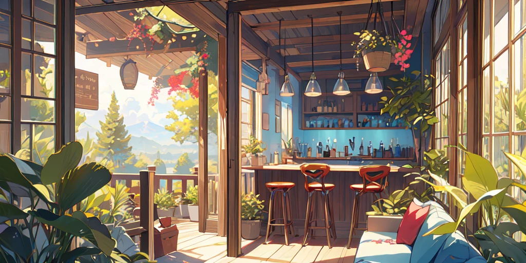 (masterpiece:1.2), best quality,Pixif,Warm animated scenes,cozy anime,indoor,通往Outside the door的走廊,Outside the door,close up