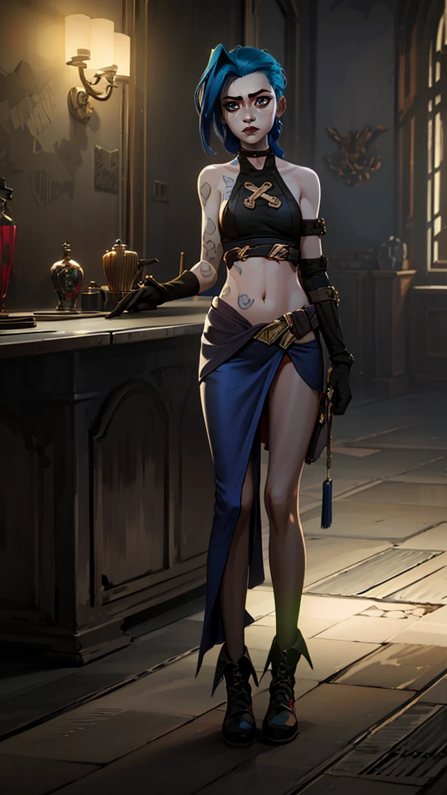 ((white background)) full body of a woman long hair, hair flower, Laykus, long hair, hair flower, gloves, armor, breastplate, bodysuit, pelvic curtain, waitress bdsm girl chained tray tray