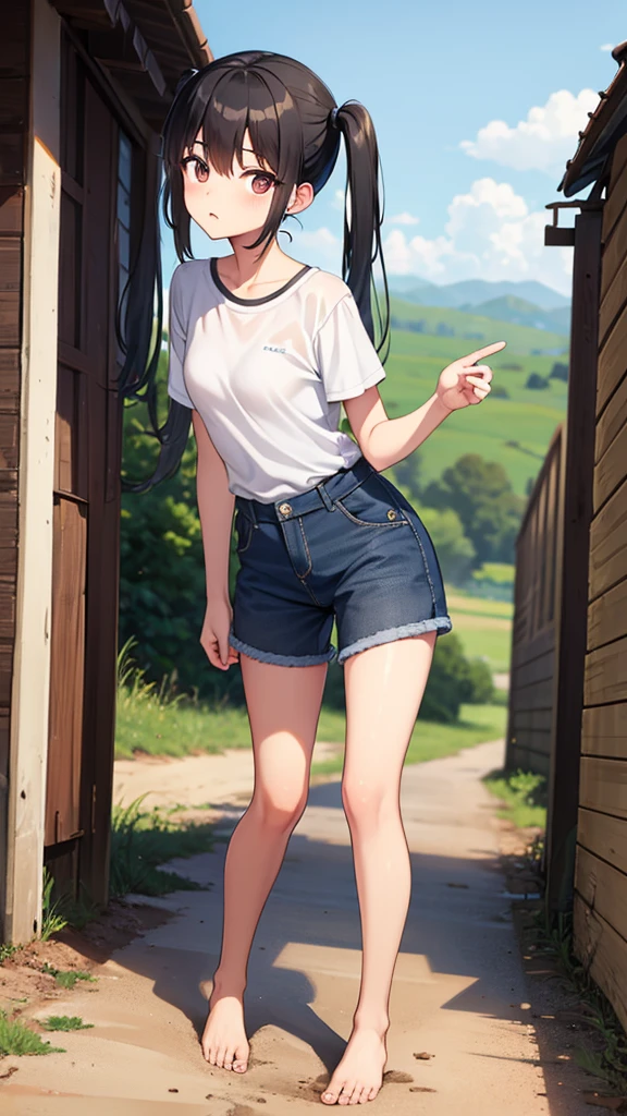 (penis)、((eject cum))、cum to hip, (On the grass along the unpaved road)、((Only the lower half of the man is shown.))、1girl、(((男のPenis sandwiched between ass17歳の女盗賊)))、evil grin、(Brown Skin)、(Short blonde)、bandana、Torn short T-shirt、Very short shorts、Gloves、Attractive Ass、(Holding a dagger in his right hand)、((Assjob))、((Ass))、(Plump thighs)、((She's riding on the guy's crotch))、((sexy thief))、Penis sandwiched between ass、Penis between the ass、((assjob))、((woman on top))、((buttjob))、