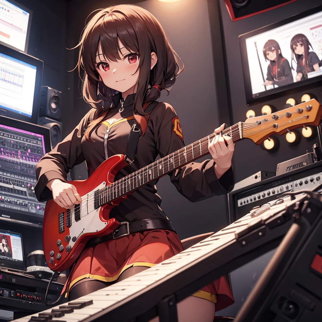 megumin in music studio