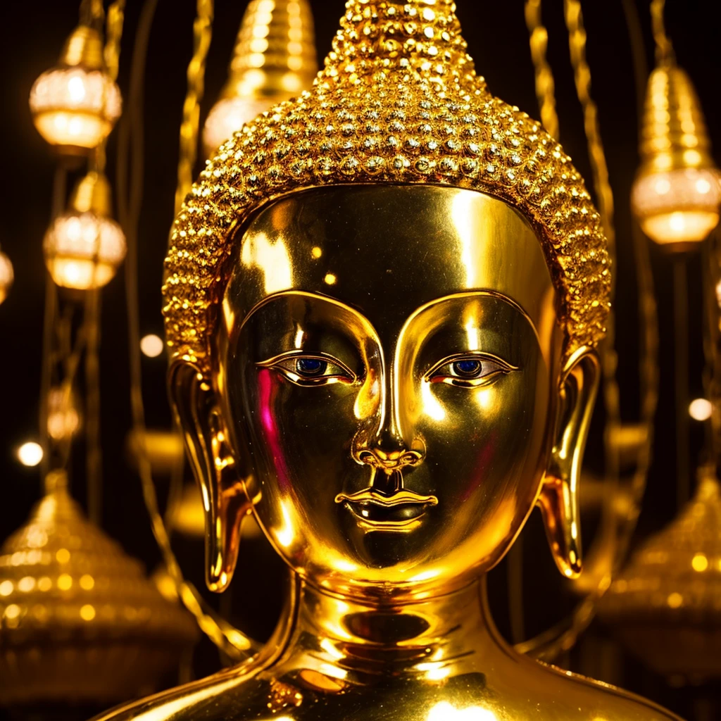 Great Buddha，gold，Glowing Eyes，