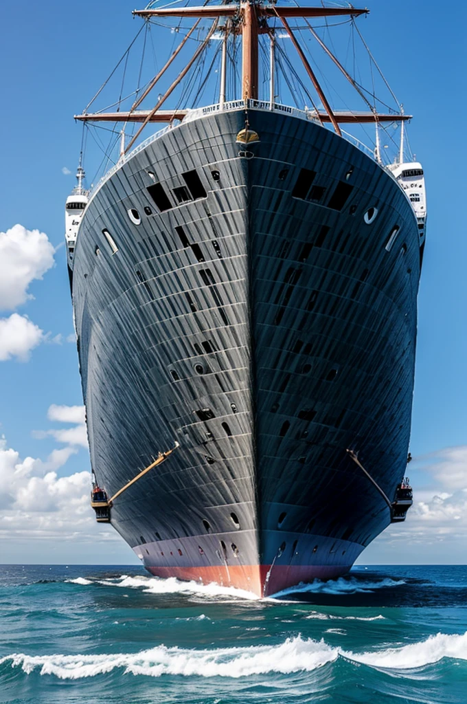 A giant ship on the ocean