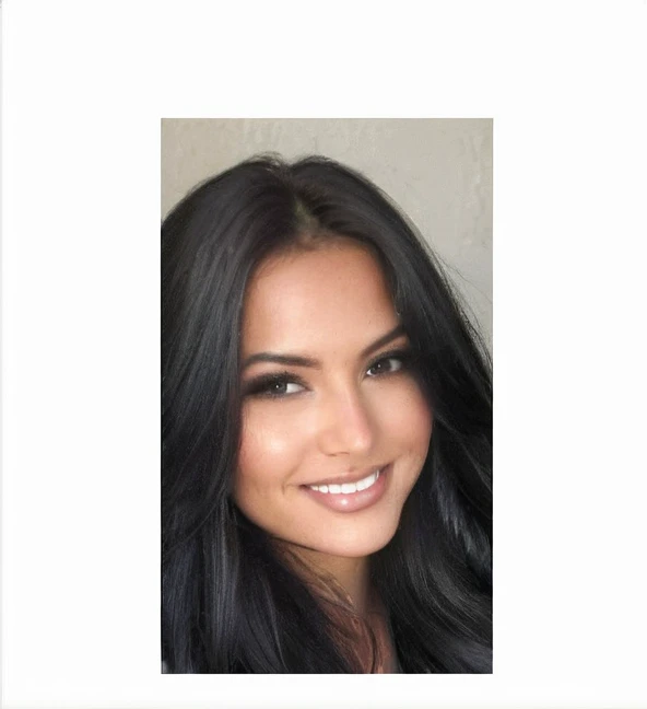 Portrait of a beautiful 25-year-old woman, schwarze haare, beautiful latina, grey longsleeve with white padded vest and black faux leather leggins, am strand, (heller sand, helles und lebendiges Licht: 1.2), shy smile, very big , tanned, nsfw
