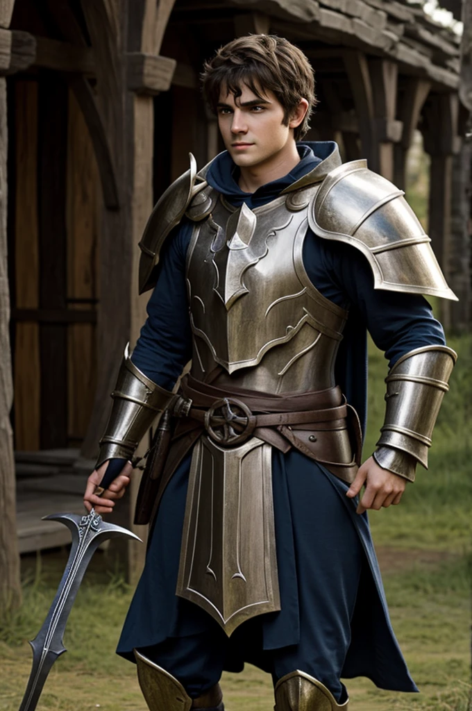 un joven elfo hombre paladin