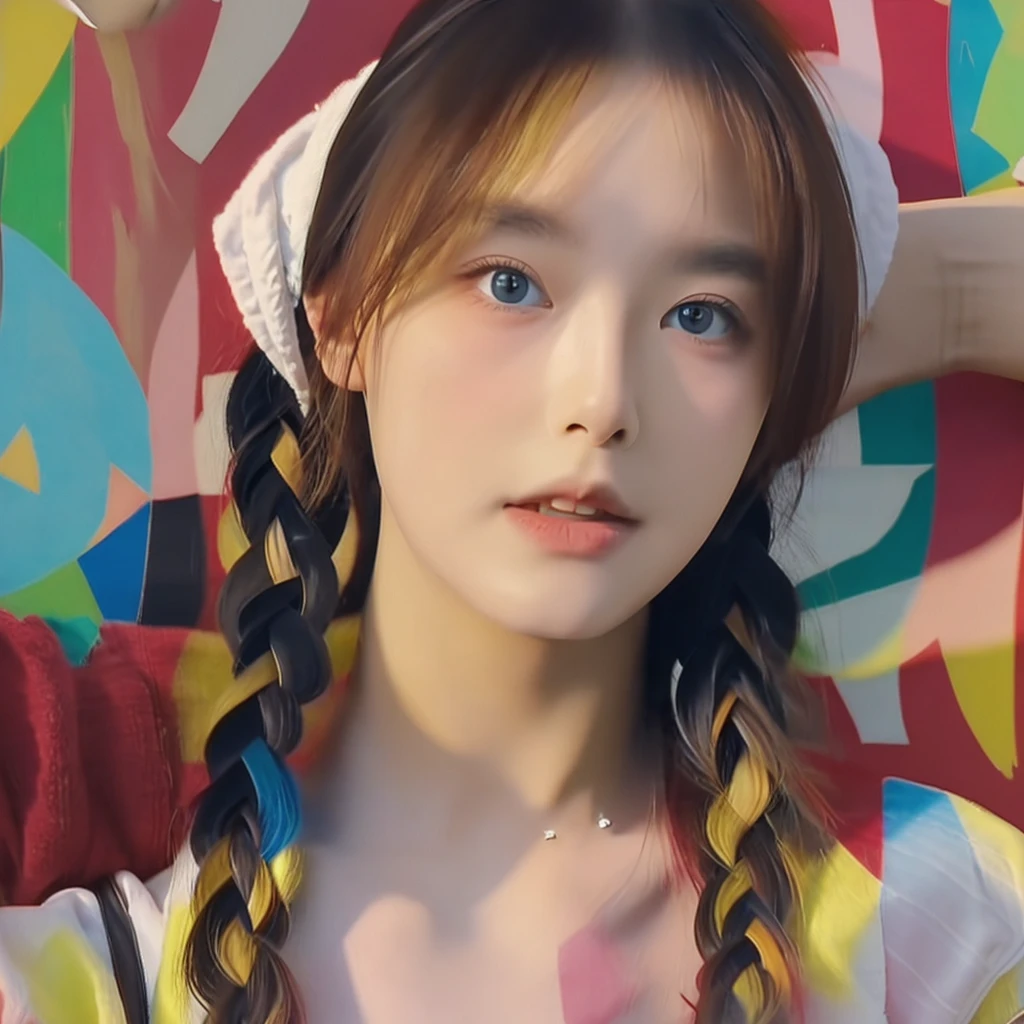 masterpiece, Highest quality, alone, One girl, Glowing Skin, Hoop Earrings, glamorous, Whimsical details, Slicked back hair, Fascinating, Bare shoulders, Crop top, Long trousers, Shallow depth of field, Contrasting, Professional models, Facing forward, Portraiture 、(Full Body Shot),((全身Completely naked))、(((nsfw)))(Lighting on face:1.5)),((Close-up of face:1.2)),((Delicately depicting the face:1.2)),((multicolored hair colors:1.5)),((Dreadlocks:1.4),(((Completely naked))),(((nsfw)))