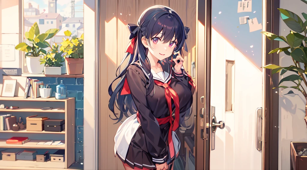 (nobody:1.2),(masterpiece:1.2), best quality,Pixif,Warm animated scenes,cozy anime,indoor,通往Outside the door的走廊,Outside the door,close up,(indoor:1.5)