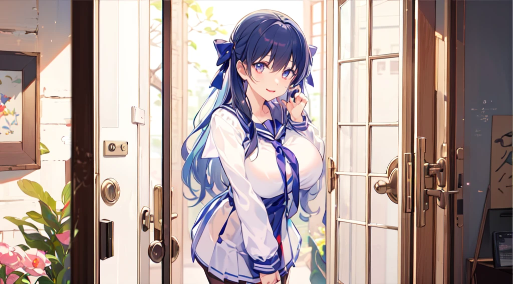 (nobody:1.2),(masterpiece:1.2), best quality,Pixif,Warm animated scenes,cozy anime,indoor,通往Outside the door的走廊,Outside the door,close up
