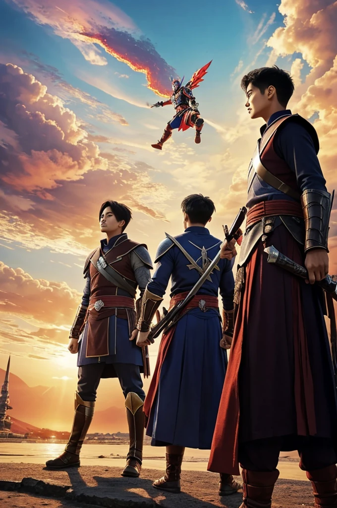 #### Panel 5: The Rebellion
- **Image**: Licalibutan convincing his brothers to attack the sky, while Lisuga is in the background.
- *Caption*: "Licalibutan, proud of his power, convinced his brothers to join him in attacking Captan
Draw like using pencil