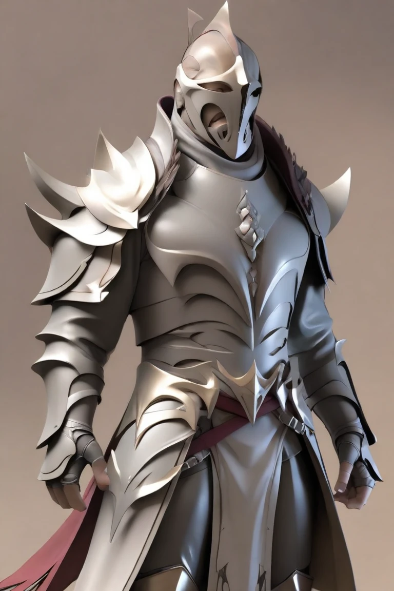 hxarmour,1 man,(light brown armour:1.3), battlefield ,with five swords at the back and scarf in neck short brown hair