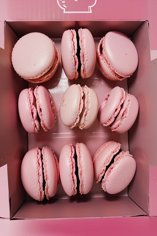 Pink milk macarons box