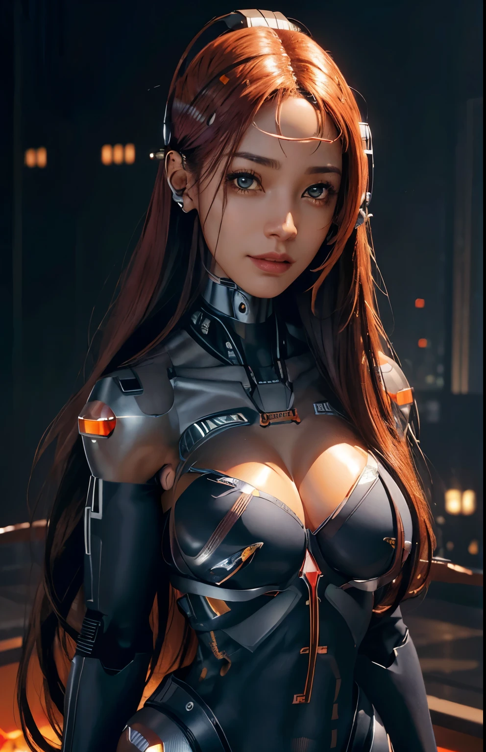 ((cyborg:1.4)),(Ultra-realistic), (Exposing breasts:1.4), (Increased resolution), (8k), (Very detailed), (Best Shape), (Beautiful and exquisite), (Highest quality), (Very detailedな), (masterpiece ), ( wallpaper), (Detailed face), alone, 1 Girl, Show Viewer, Fine details, Detailed face, In the Dark, Deep Shadow, moderate, Pure erotic face ace_v1, smile, Long Hair, Black shawl Straight hair , 46 point diagonal hair、((whole body)),