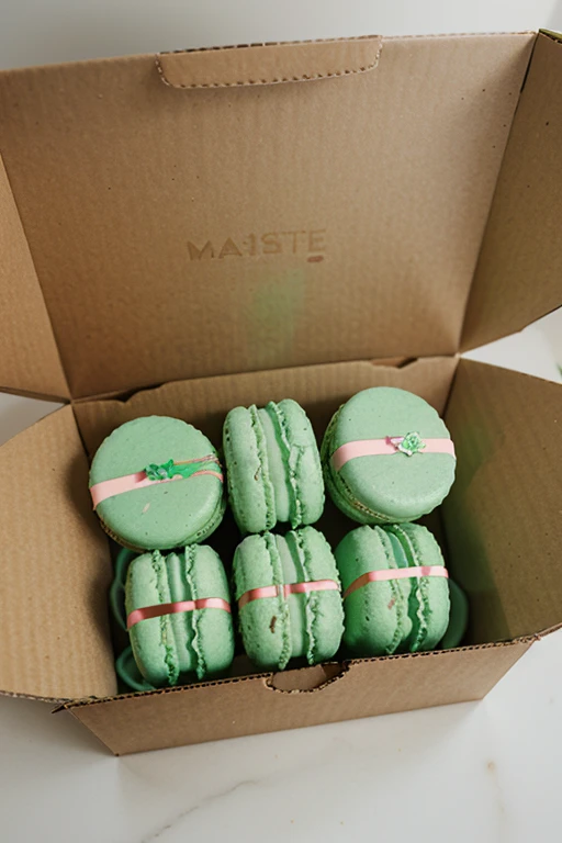 Mint milk macarons box