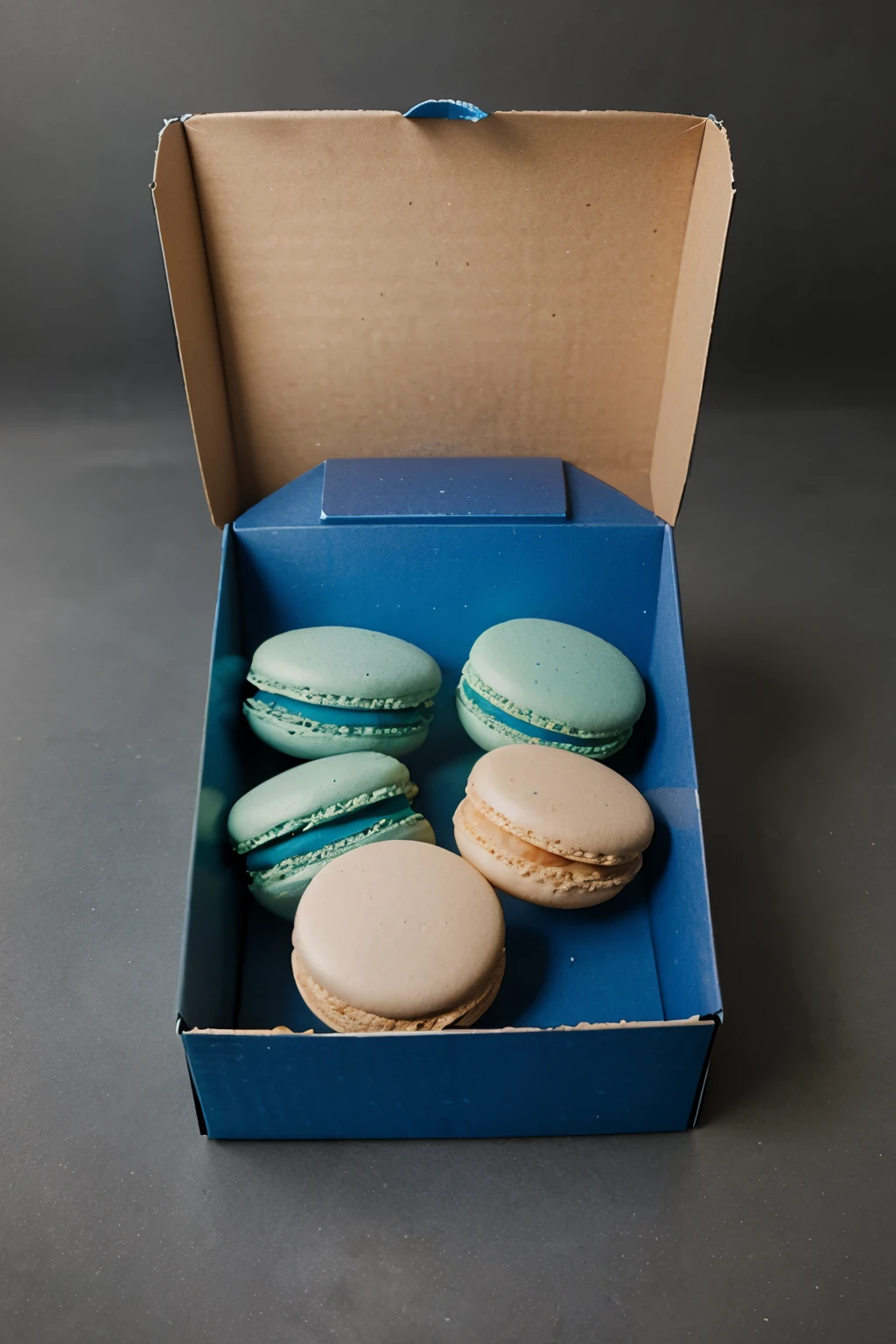 Blue milk macarons box