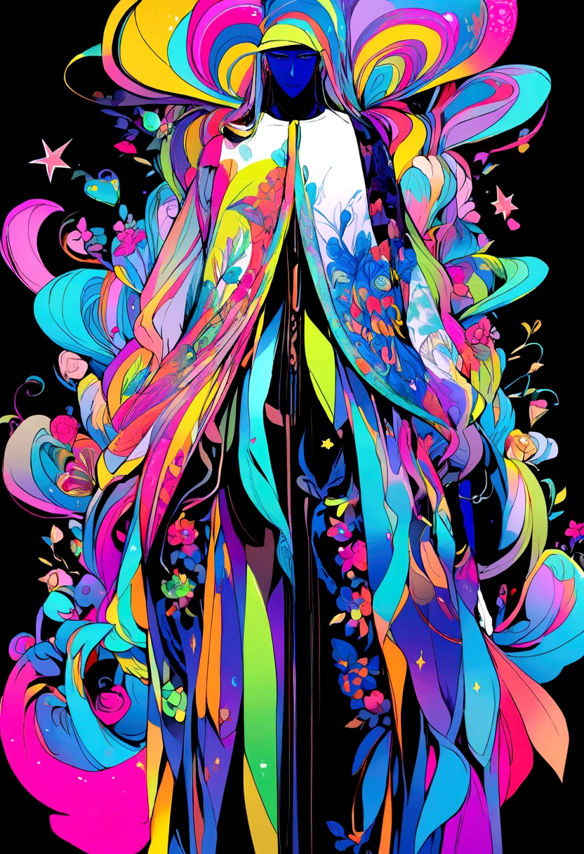 He would have turquoise blue hair and would dress in colorful and modern clothing tall man