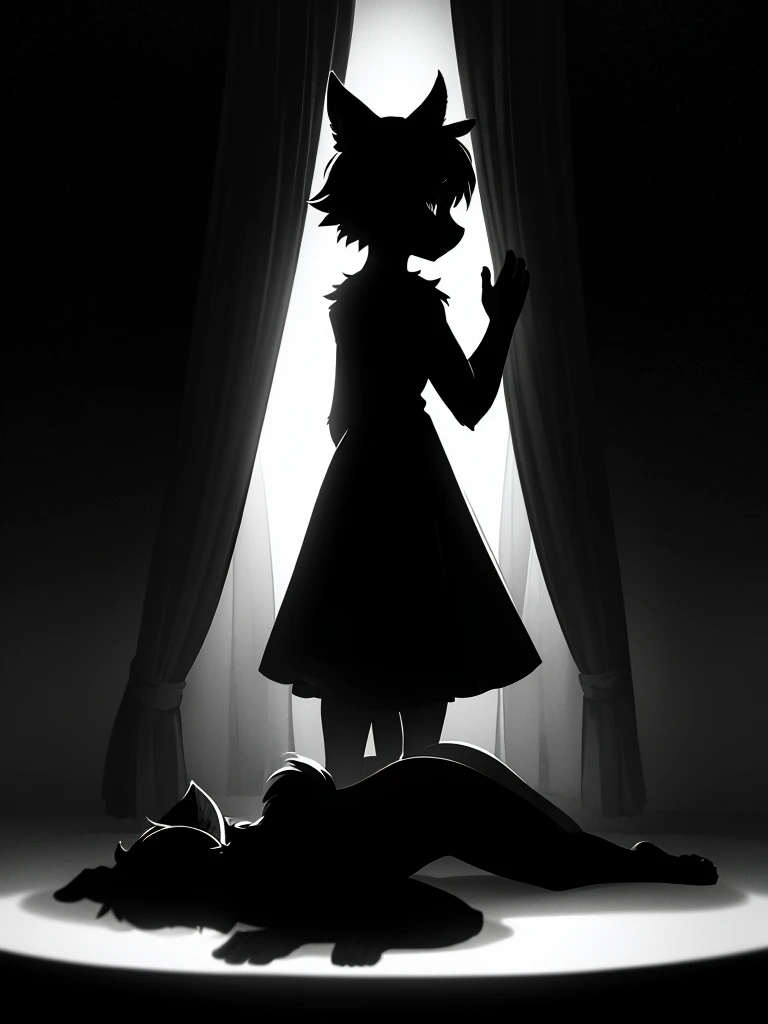 Hallucination, daydream , nightmare , Insane Dream , bokeh , Jeux interdits , old monochrome negative film , (High contrast:1.2), (Silhouette Romance) , petting , stand up male and all fours female , Pleasure