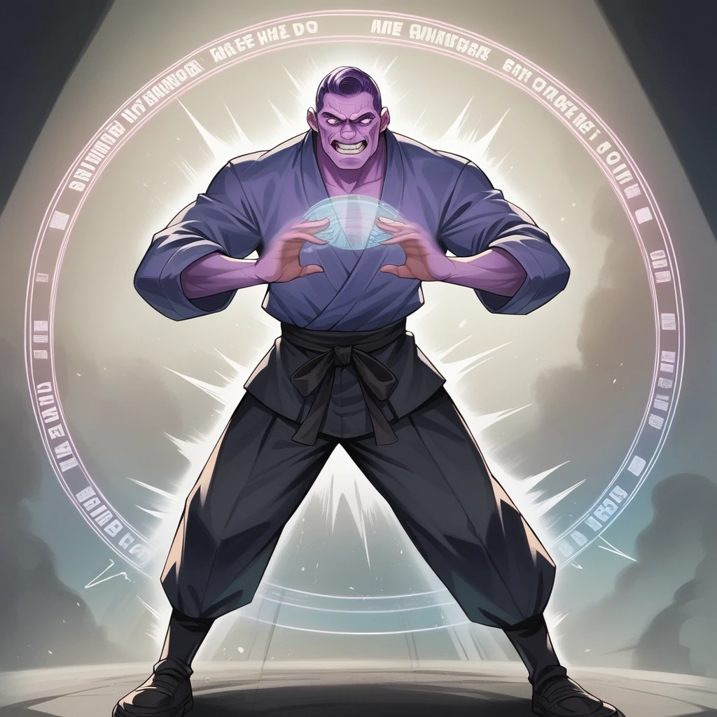 A handsome Norwegian girl, sharp eyes, clear facial features, wearing top tank, combat posture, martial arts movements, body surrounded by purple mist, runes around, holographic reality, holographic halo, motion blur, game light effects, edge light, soft light, movie edge light, delicate light, masterpiece, super detailed, epic composition, super HD, high quality, highest quality, 32k