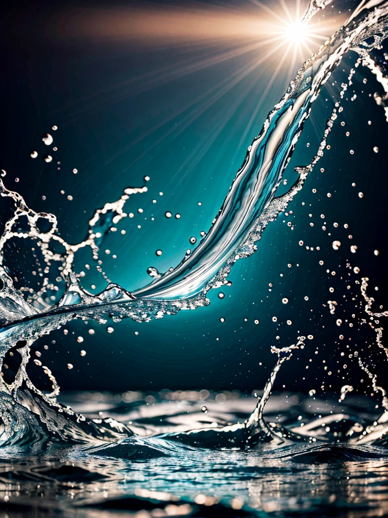 water splash, high clarity, high resolution, 8k, on white background