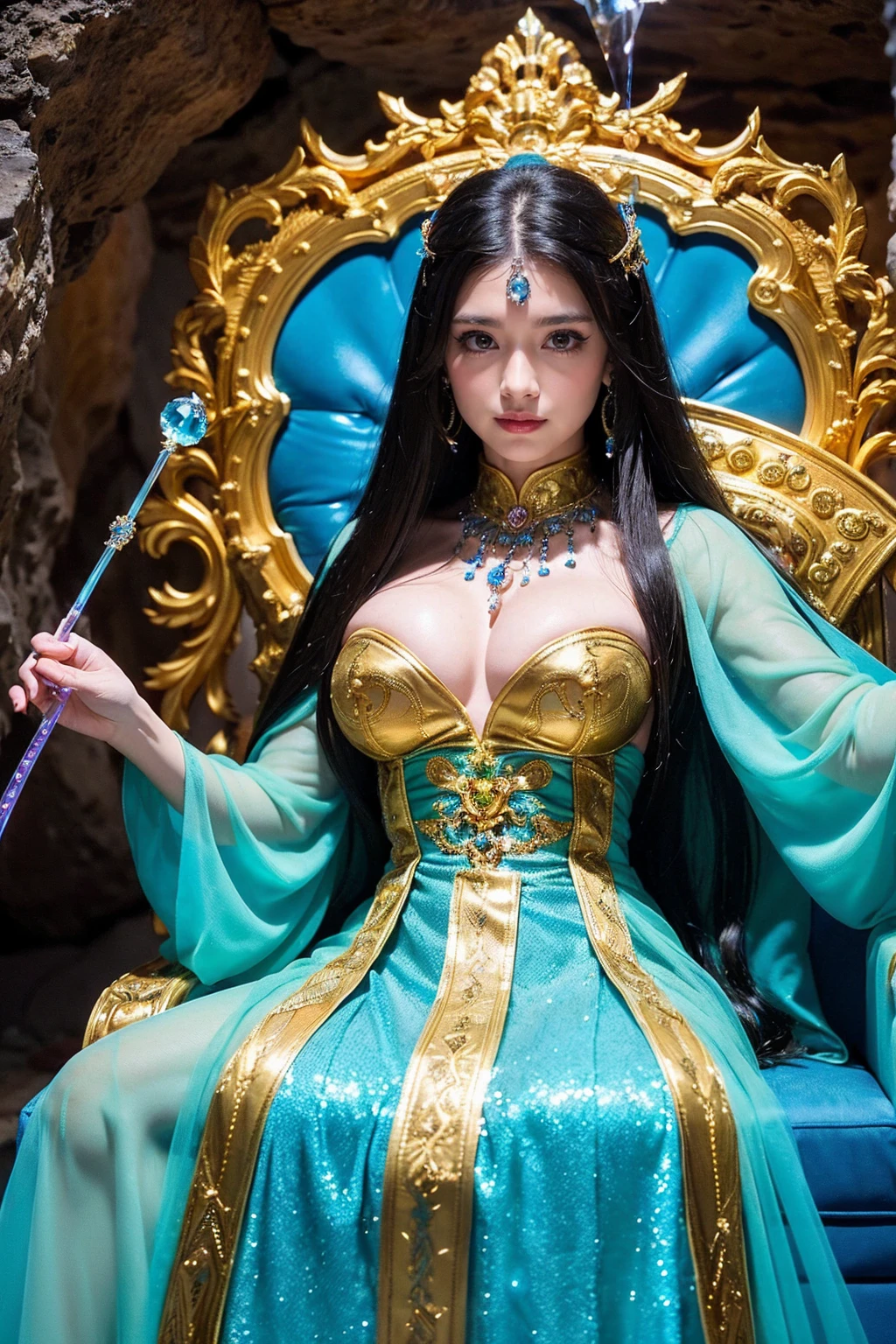 ((Highest quality)), ((masterpiece)), (detailed)(Ultra-high definition images)Well-formed face、Weak face、超高精細画質のHuge breasts、Saggy breasts 1.2、A rich body、smile、Large areola、Huge underground limestone caverns where no light reaches、Deep in the vast cavern, mysteriously sparkling stalactites and light blue crystals spread out.、Sitting on the Golden Serpent Throne、There are many shiny stones in the cave.、Green Poison Carpet、Creatures from the End of the Earth、Maximum chest size、A rainbow snake dress embroidered with Yamata no Orochi、He carries a shield on his back with a thousand sharp spears attached to it.、Wields a spear made of a glowing blue crystal ball、Super Long Black Straight Hair、Hair hangs down in front of the body、Huge circular mandala、White skin as delicate as a silkworm cocoon、she'Stall, Small waist and large breasts.、big breasted princess、Big fairy、超Big Breastsの地獄の女神、Little Crow Chick、Planet Bracelet、Overflowing Motherhood、love expression、The behavior of a noble queen、Frontal close-up of female genitalia、Spread your legs wide、From the front of the crotch、From below、Lower body naked、Crotch close-up、In his left hand he holds a small knife made of shining quartz stone、Glowing Feather、Fairy Bracelet、Sit on a throne with your legs open、Extreme close-up of female genitalia seen from the front、股の真From below、股間の前で真From below、Extreme close up of open legs、From feet to head、Gold and turquoise tapestry with floral pattern、Noble Princess、Close-up of the crotch、Super close-up of female genitalia、Extreme close-up of the crotch of the M-shaped legs、Lower body close-up、Raise your knees、tiara、necklace、Glowing garter belt stockings、Lower body naked、Naked Female Genitals、Lower body naked、Long eyelashes、Sagging eyebrows、smile、Ancient Alien Furniture、超Huge breasts、Super lush breasts、,(((Big Breasts))),(((Huge breasts))),(((Great tit))),(((SFW)))、Ultra HD female genitalia、Golden snake chair、Ultra-detailed depiction of female genitalia、Ultra dark space、Glowing flowers blooming in a cave、A stone that glows even in the darkest places、Smooth waistline、smile、Blue-purple aesthetics、A woman with an aura、superior look、超Big Breasts1.2、The pinnacle of elegance、Beautiful belly button、Shining Star Sand、Snake ear hair clip、Spread your legs as wide as possible and offer your vagina.、sheの開いた脚の前で契約する、Ultra-M-shaped legs、私はsheのアソコを広げて舐めた.、The irresistible smell of death assaults my nose、Living with a giant snake、Lower body nude、開いたCrotch close-up、Extreme close-up of the crotch of the M-shaped legs、正面から見たNaked Female Genitals、Lower body naked、Black spider web tights、Accentuate your cleavage、Woman demonstrating close relationship with setting and decor、Extreme close-up before the splits、Naked Female Genitals、Lower body naked、Ultra-nude、Spread your legs wide、In the Dark、両Raise your knees、Shiny crystal object、Ultra HD female genitalia、Ultra-detailed depiction of female genitalia、smile、Super dark space、An invisible cave stretches out in the background.