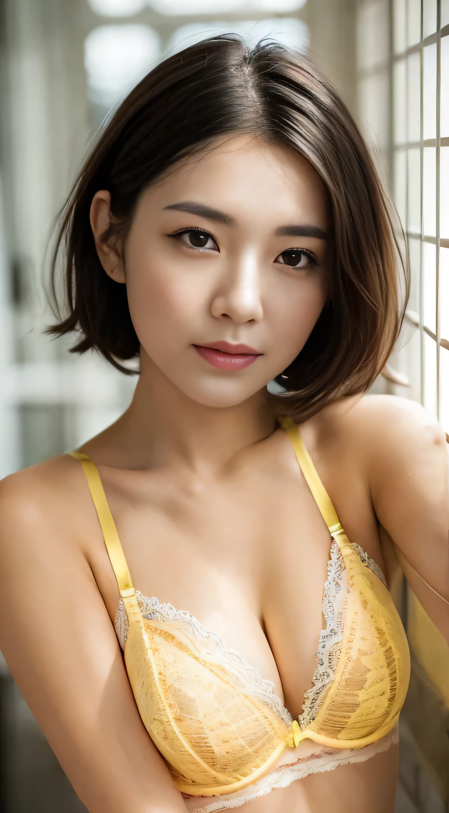 (Yellow lace underwear),