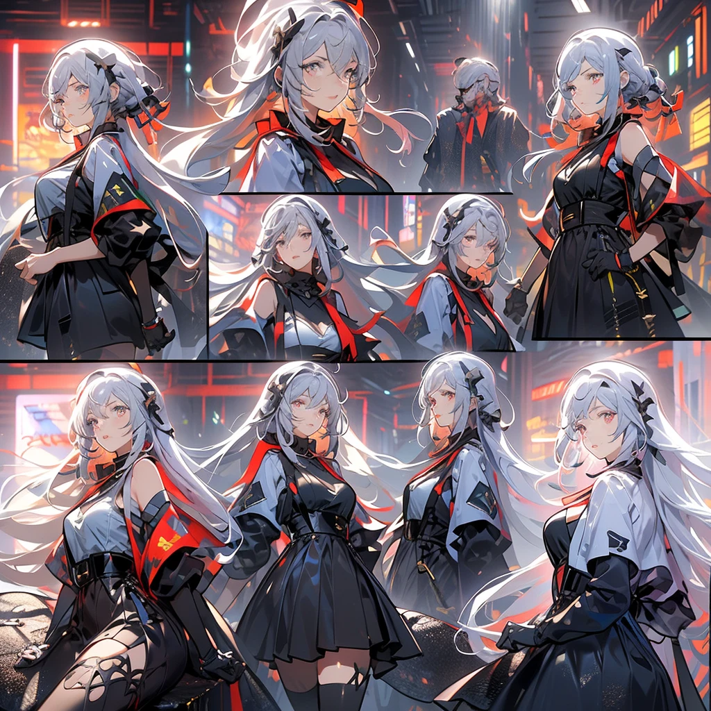 A Russian girl in her early 20s with ash grey hair, beauitful face,Correct facial features,A puzzled expression,doubt,Unbelievable